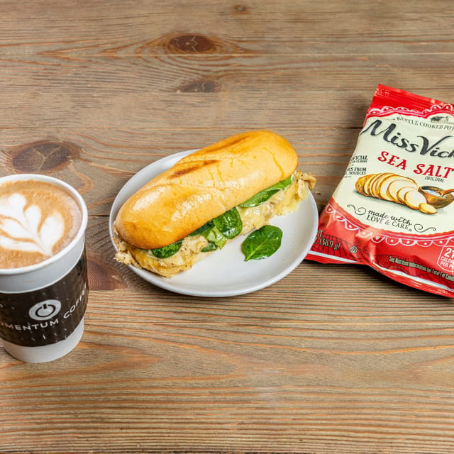 Mo' Sub & Chips & Hot Latte.